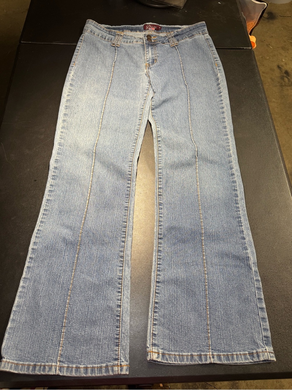 Light Blue Flare Jeans with Front Seams